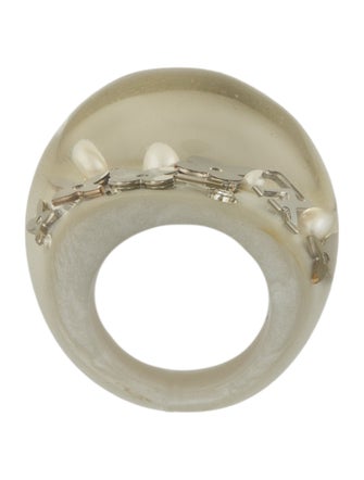 Louis Vuitton Faux Pearl, Crystal & Resin Inclusion Ring