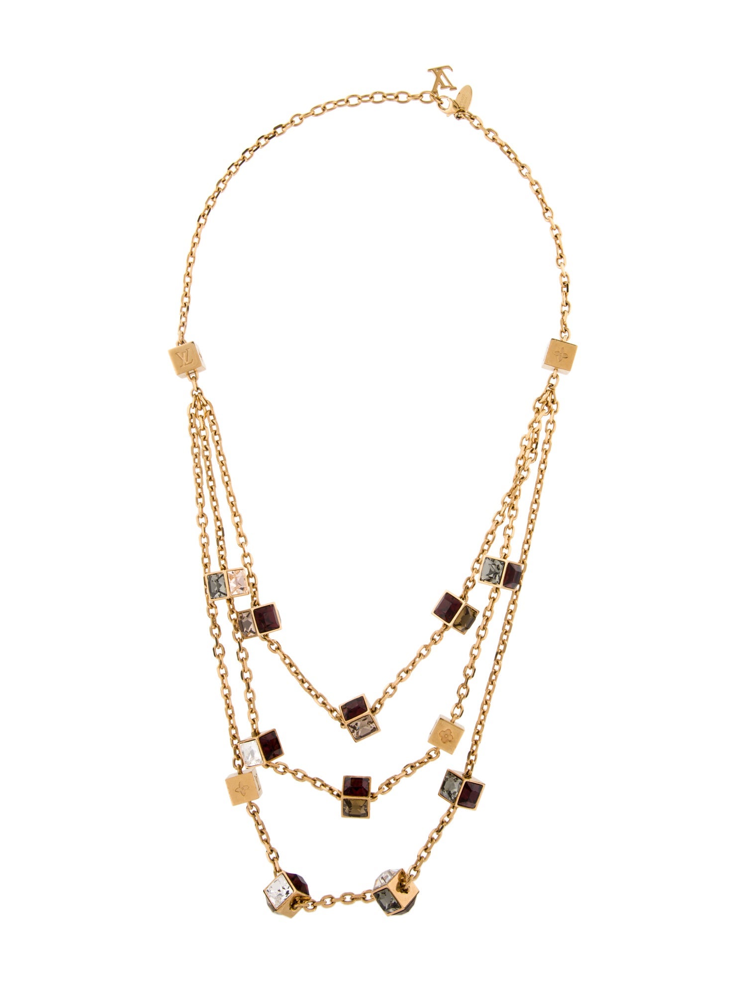 Louis Vuitton Crystal Gamble Multistrand Necklace