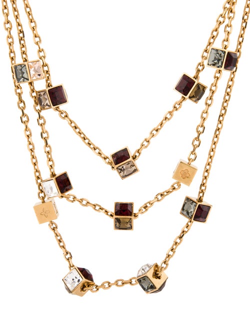 Louis Vuitton Crystal Gamble Multistrand Necklace