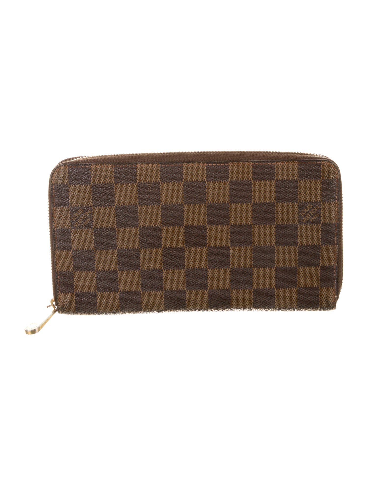 Louis Vuitton Damier Ebene Pattern Coated Canvas Zippy Organizer Wallet