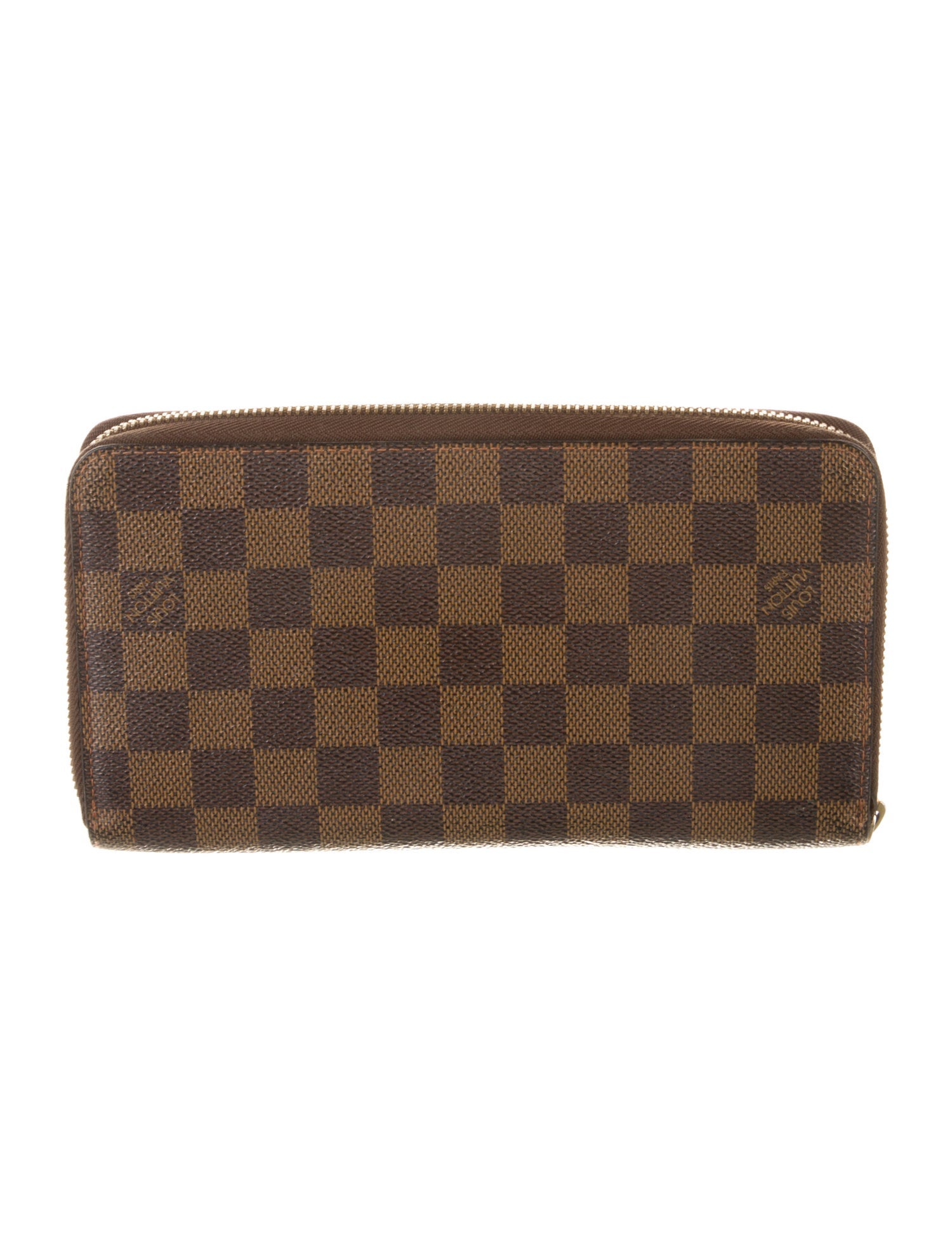 Louis Vuitton Damier Ebene Pattern Coated Canvas Zippy Organizer Wallet