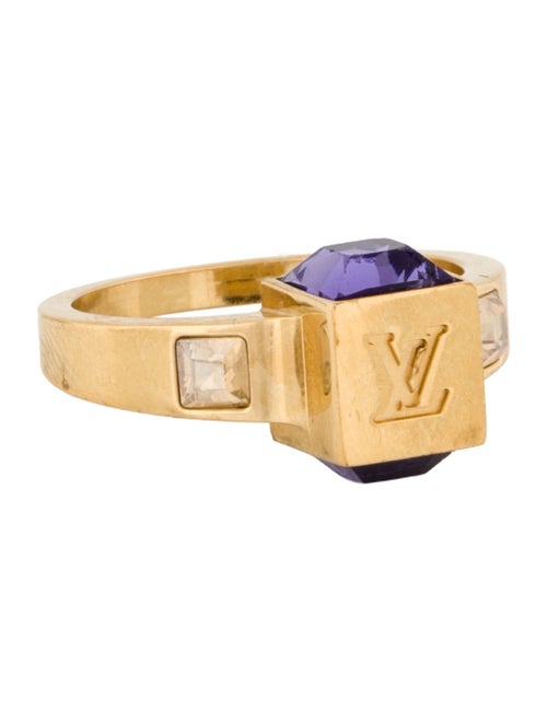 Louis Vuitton Crystal Gamble Cocktail Ring