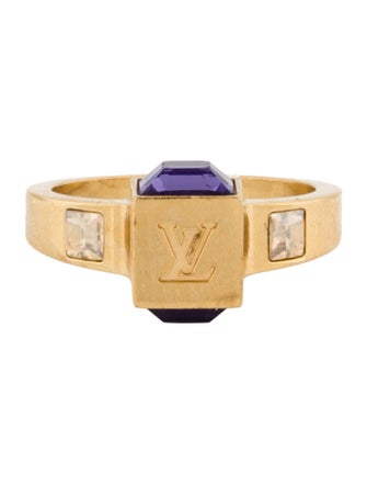 Louis Vuitton Crystal Gamble Cocktail Ring