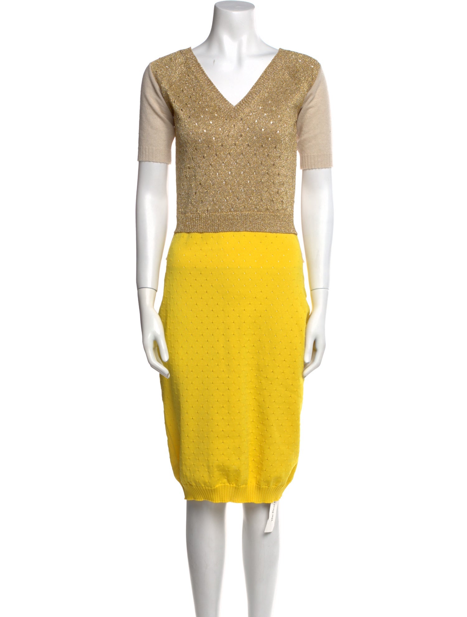 Louis Vuitton Colorblock Pattern Midi Length Dress