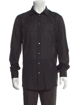 Louis Vuitton Damier Graphite Pattern Long Sleeve Shirt