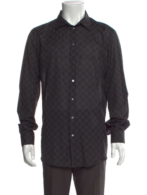 Louis Vuitton Damier Graphite Pattern Long Sleeve Shirt