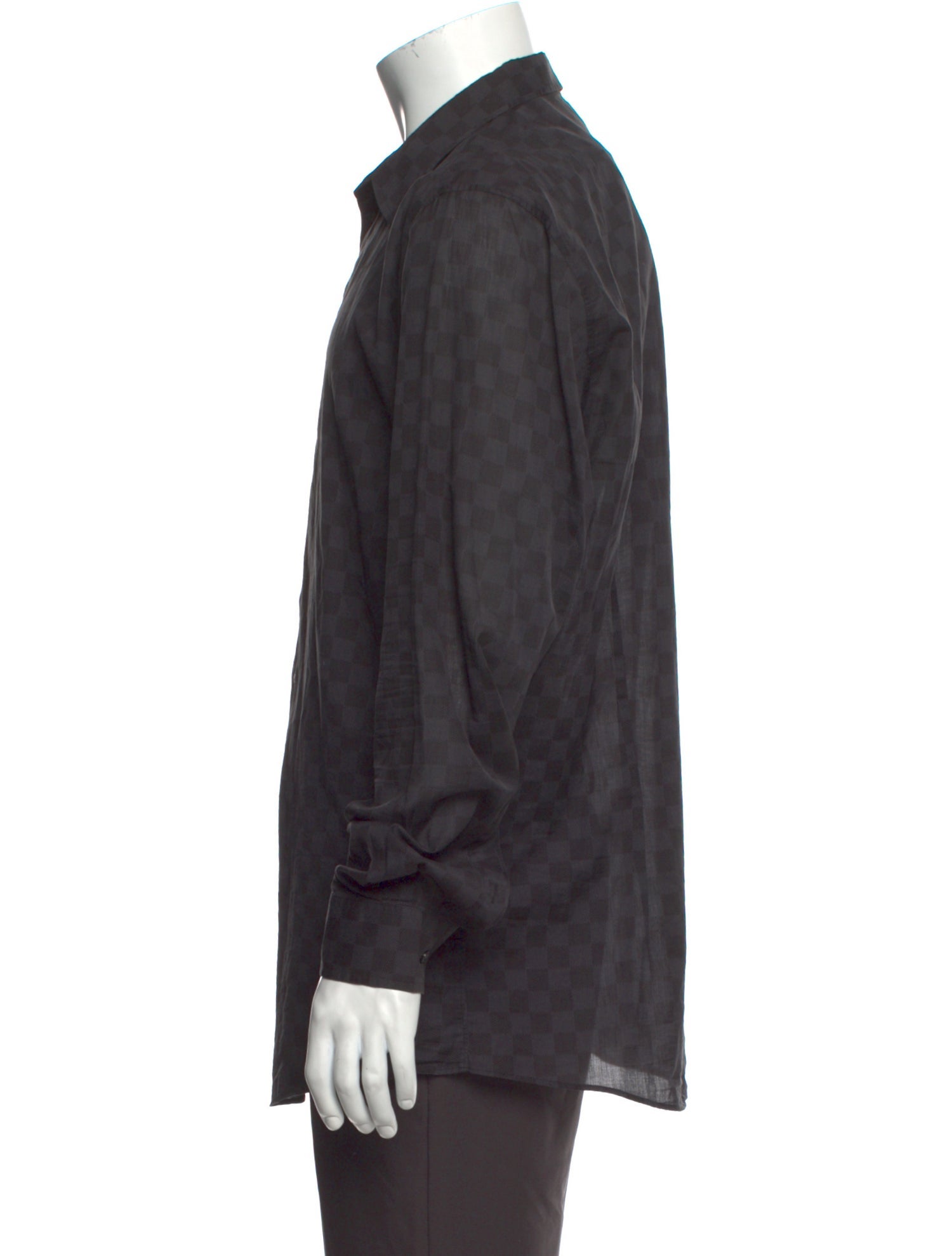 Louis Vuitton Damier Graphite Pattern Long Sleeve Shirt