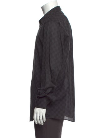 Louis Vuitton Damier Graphite Pattern Long Sleeve Shirt