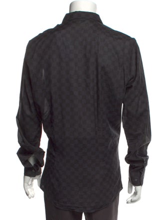 Louis Vuitton Damier Graphite Pattern Long Sleeve Shirt