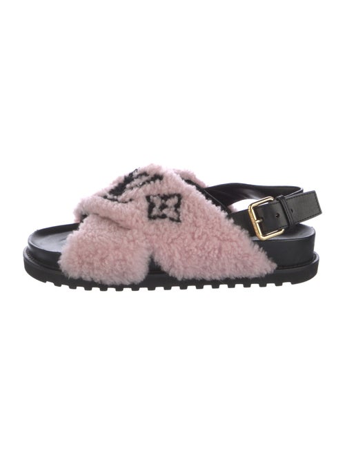 Louis Vuitton LV Monogram Shearling Slingback Sandals