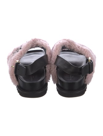 Louis Vuitton LV Monogram Shearling Slingback Sandals