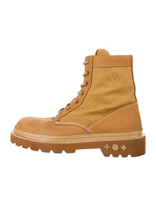 Louis Vuitton LV Monogram Suede Lace-Up Boots
