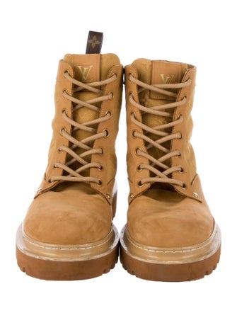 Louis Vuitton LV Monogram Suede Lace-Up Boots