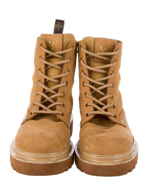 Louis Vuitton LV Monogram Suede Lace-Up Boots