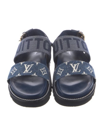 Louis Vuitton LV Monogram Denim Slingback Sandals