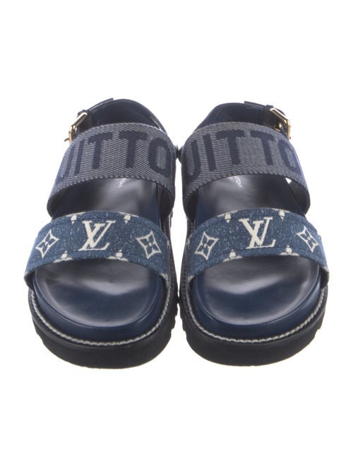 Louis Vuitton LV Monogram Denim Slingback Sandals