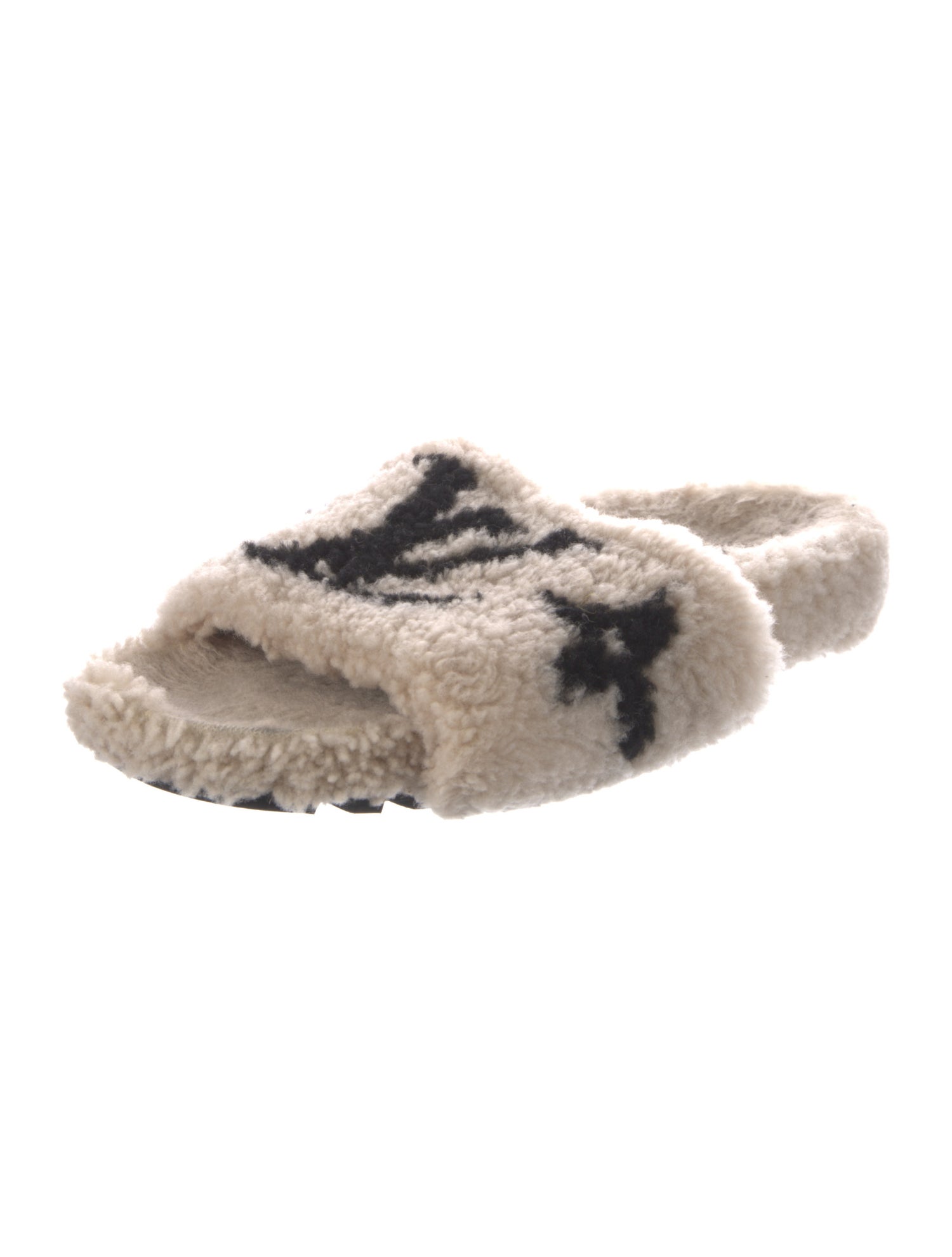 Louis Vuitton LV Monogram Shearling Slides