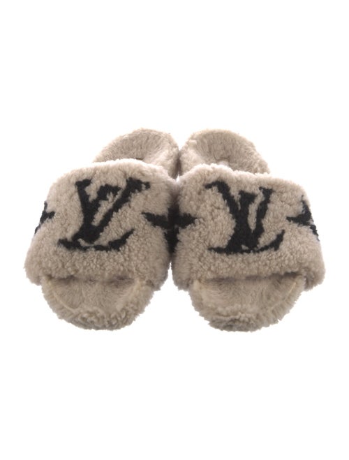 Louis Vuitton LV Monogram Shearling Slides