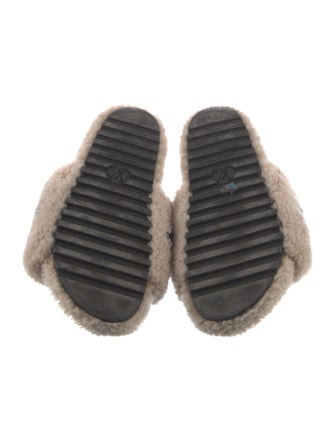 Louis Vuitton LV Monogram Shearling Slides