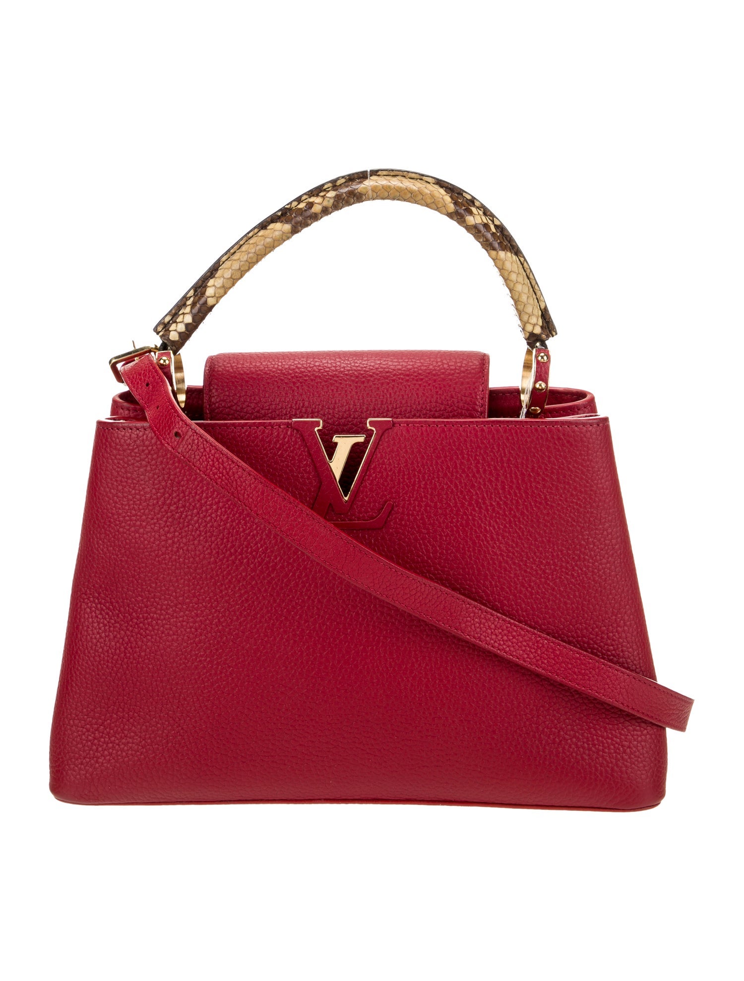 Louis Vuitton Embossed Leather Capucines MM