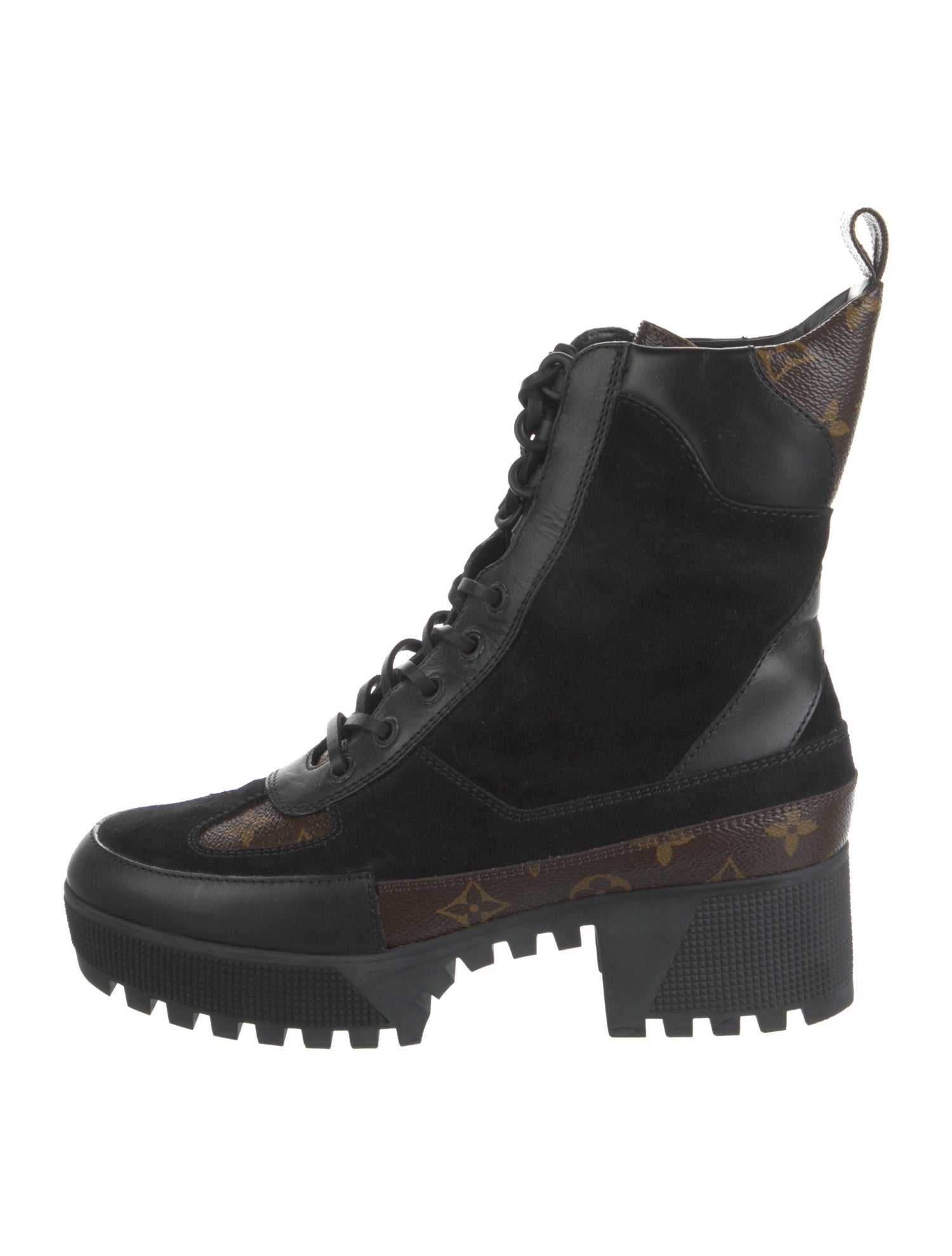 Louis Vuitton LV Monogram Suede Combat Boots