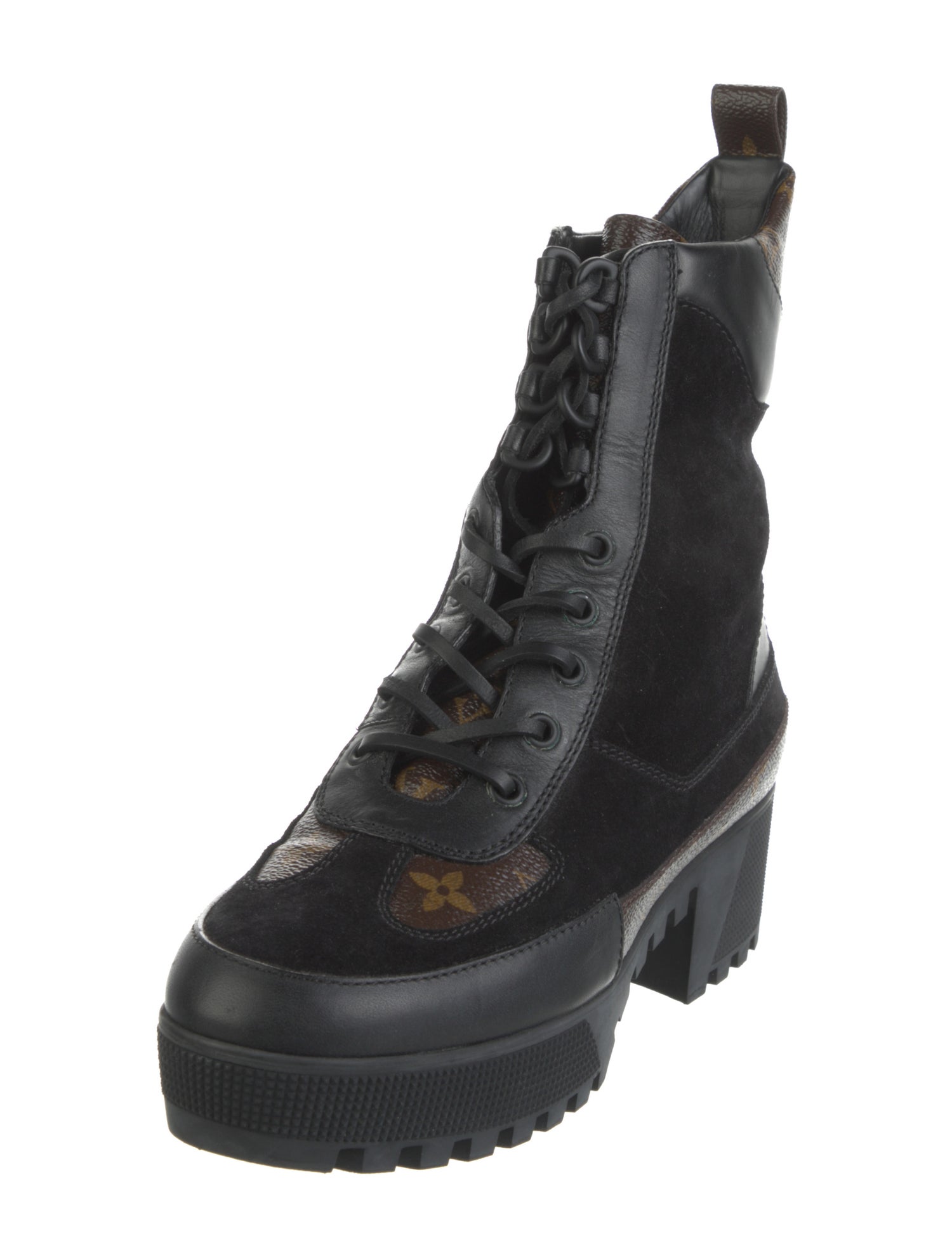 Louis Vuitton LV Monogram Suede Combat Boots