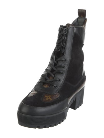 Louis Vuitton LV Monogram Suede Combat Boots