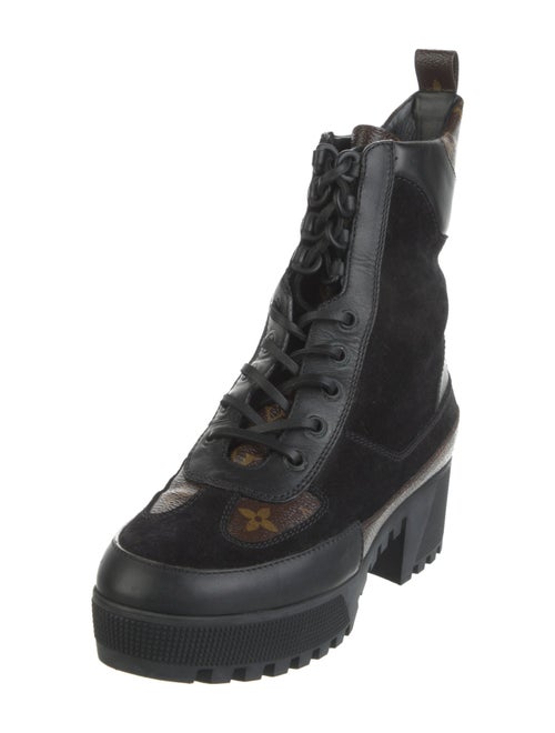 Louis Vuitton LV Monogram Suede Combat Boots