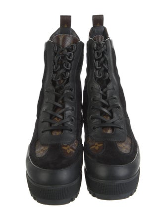 Louis Vuitton LV Monogram Suede Combat Boots
