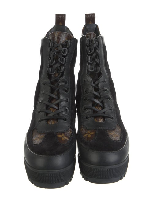 Louis Vuitton LV Monogram Suede Combat Boots