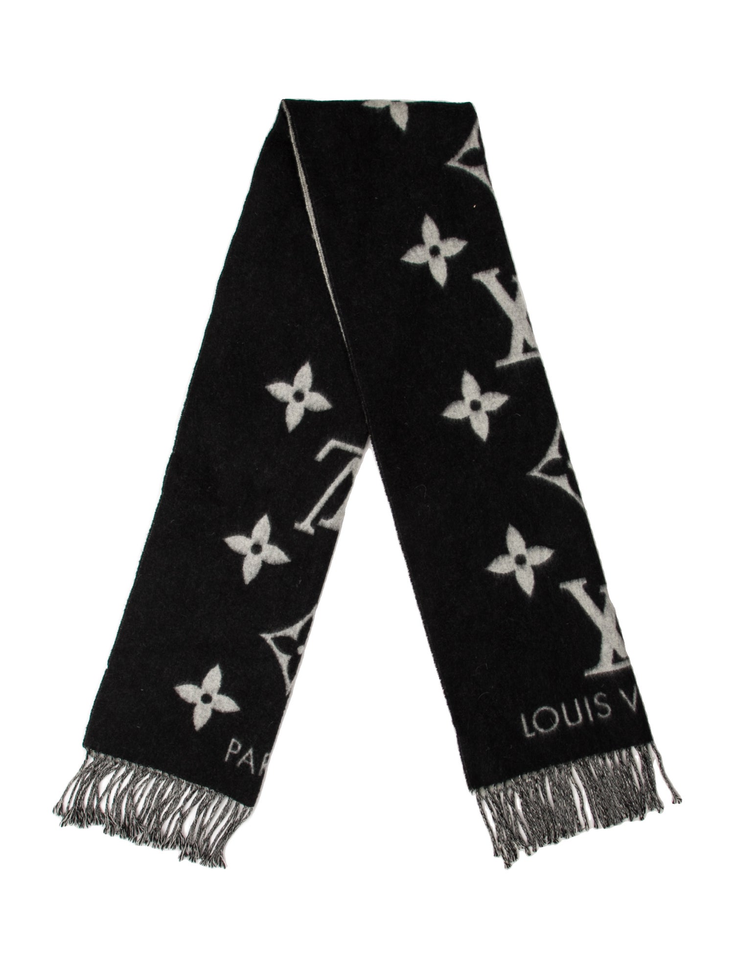 Louis Vuitton Cashmere Monogram Pattern Scarf