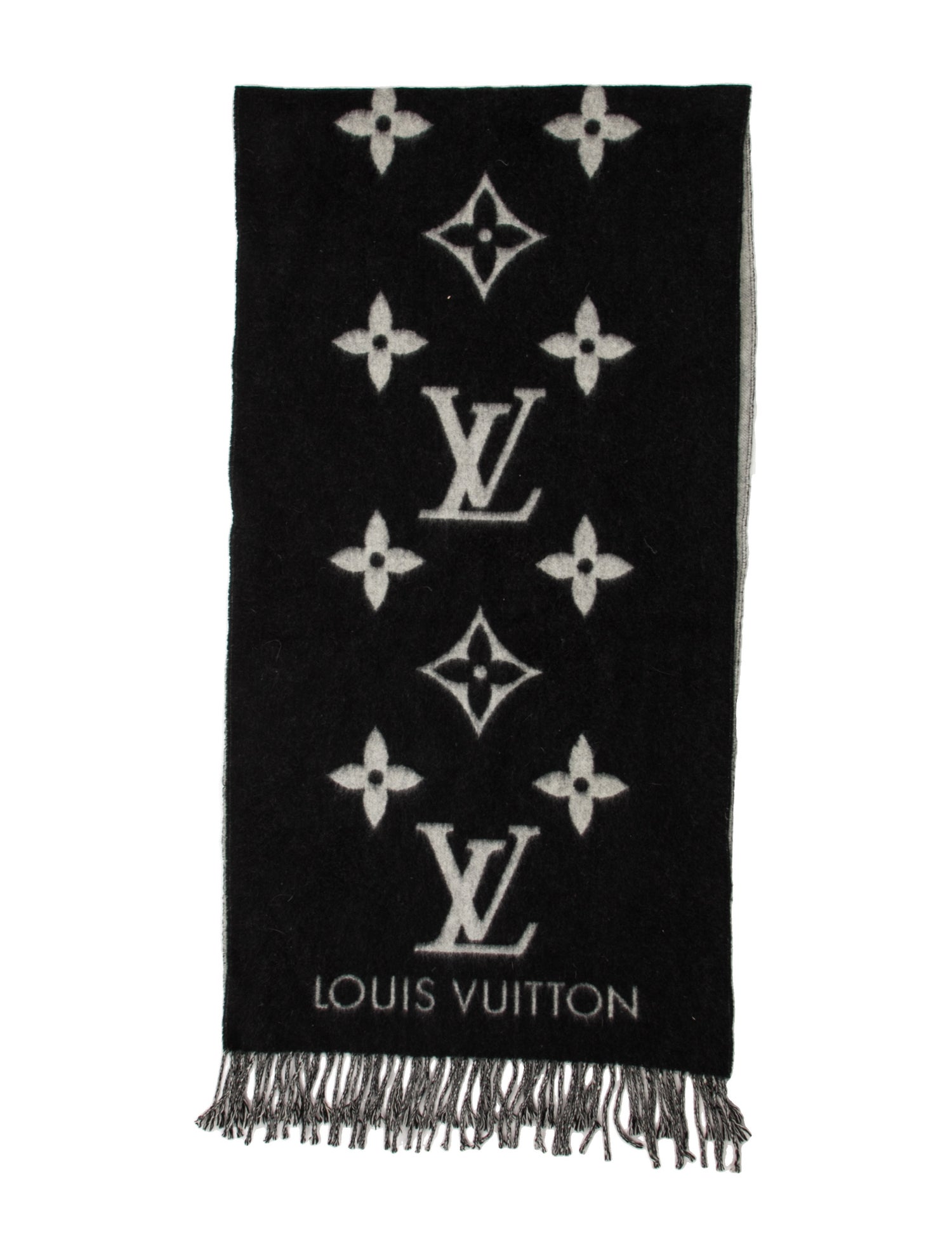 Louis Vuitton Cashmere Monogram Pattern Scarf