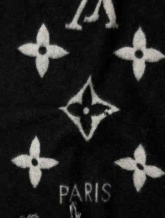Louis Vuitton Cashmere Monogram Pattern Scarf