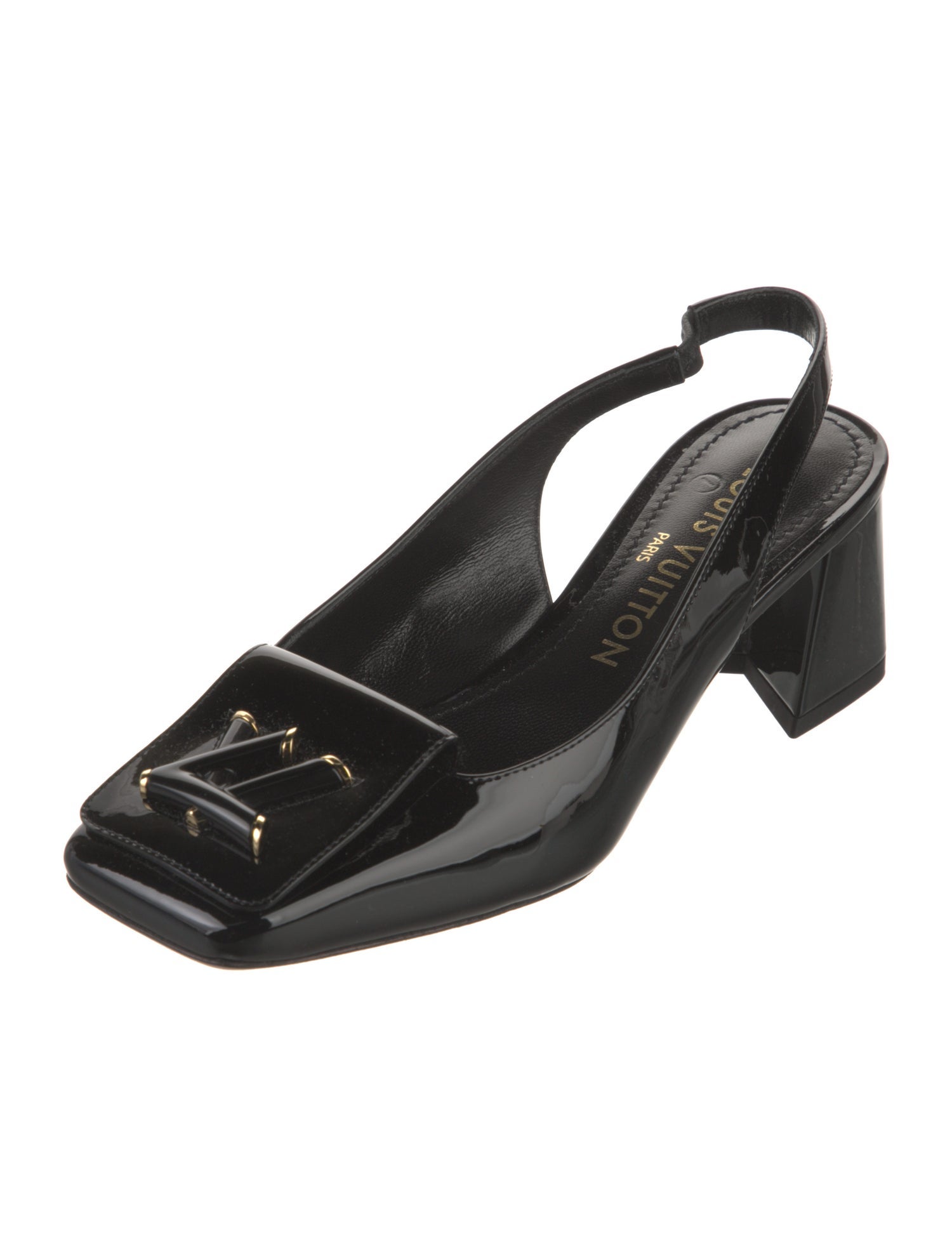 Louis Vuitton LV Monogram Patent Leather Slingback Pumps