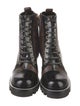 Louis Vuitton LV Monogram Leather Trim Embellishment Lace-Up Boots