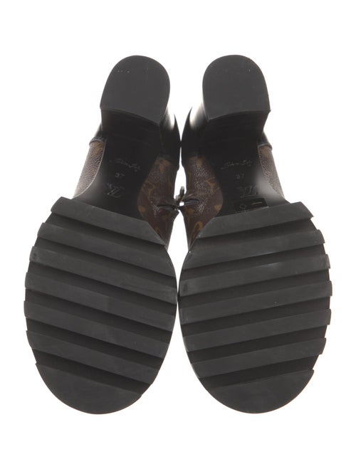 Louis Vuitton LV Monogram Leather Trim Embellishment Lace-Up Boots