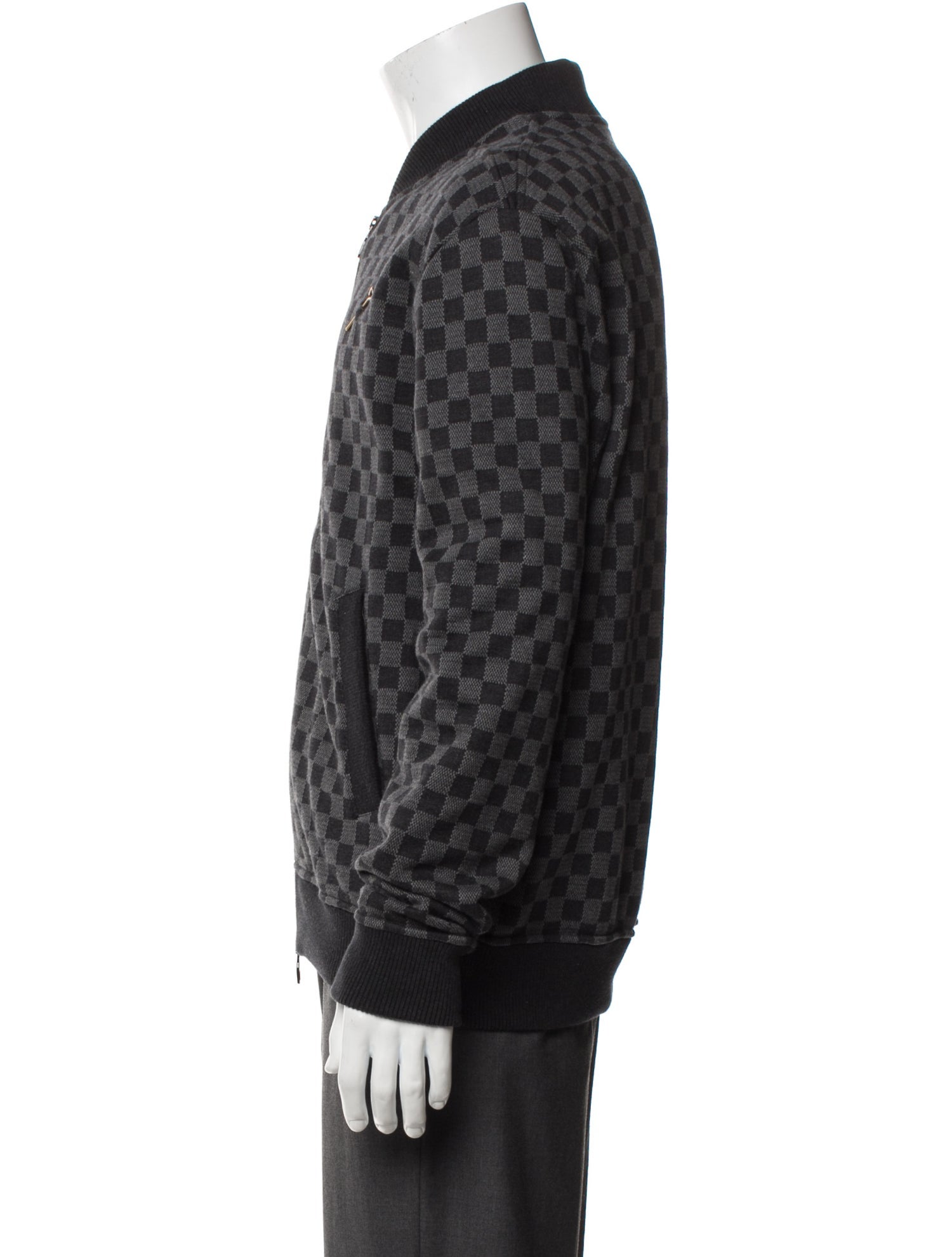 Louis Vuitton 2023 Damier Graphite Pattern Bomber Jacket