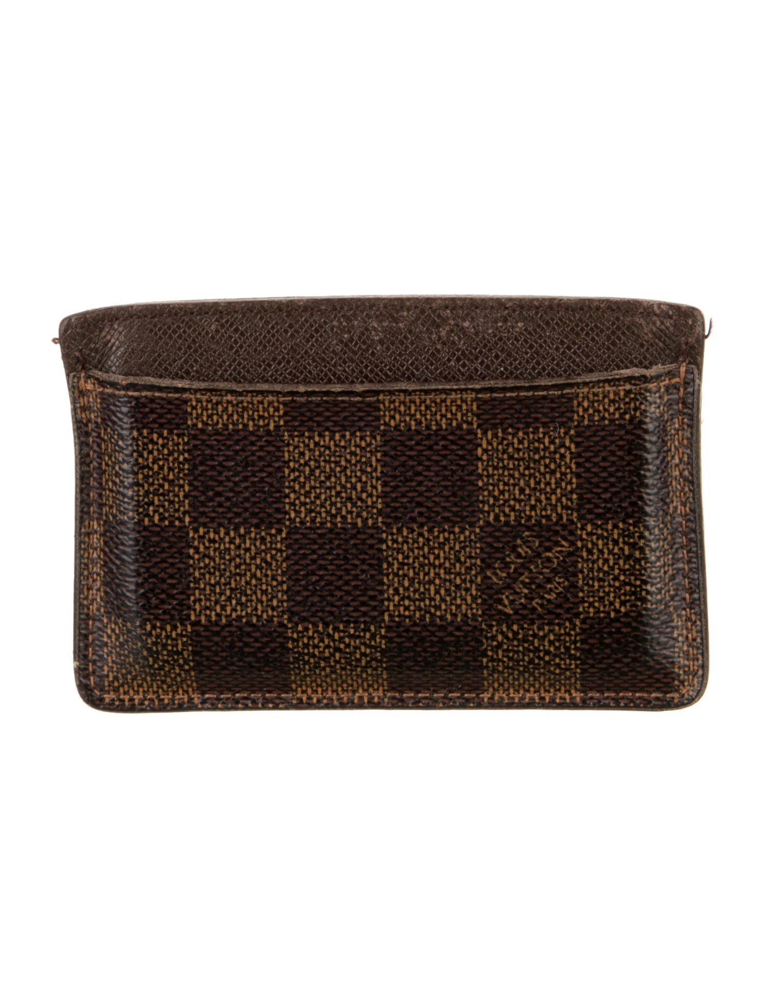 Louis Vuitton Damier Ebene Pattern Coated Canvas Card Case