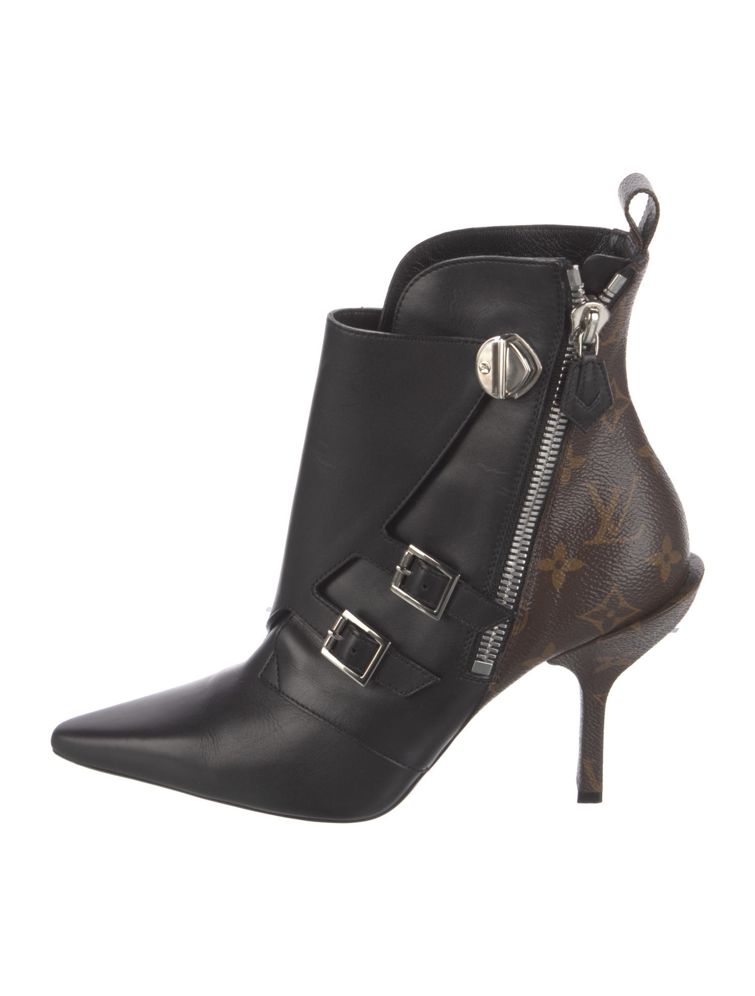 Louis Vuitton Monogram Pattern Leather Moto Boots