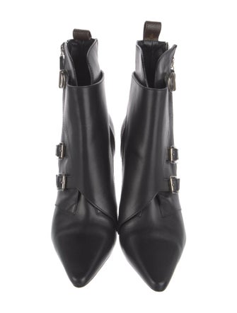 Louis Vuitton Monogram Pattern Leather Moto Boots