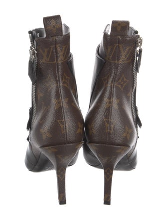 Louis Vuitton Monogram Pattern Leather Moto Boots
