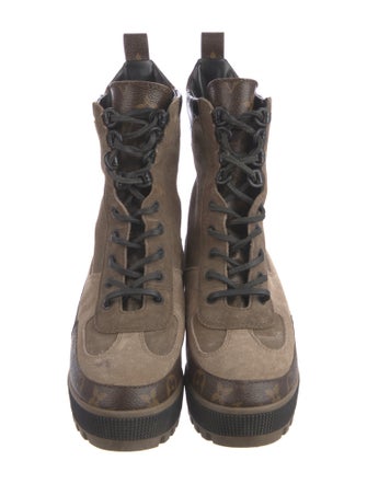 Louis Vuitton LV Monogram Suede Combat Boots