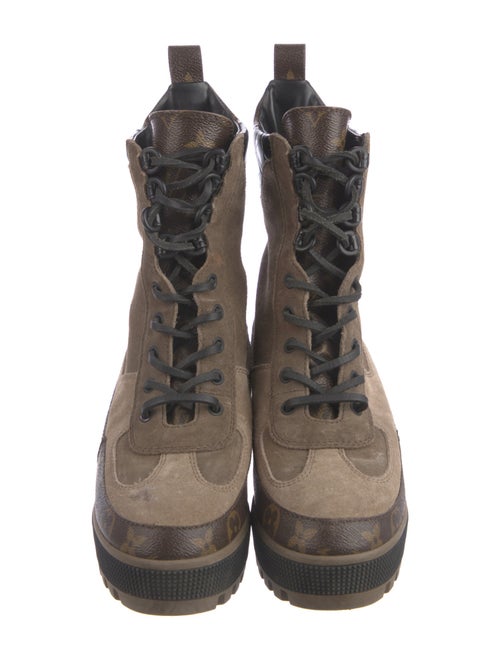 Louis Vuitton LV Monogram Suede Combat Boots