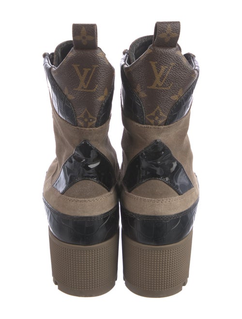 Louis Vuitton LV Monogram Suede Combat Boots