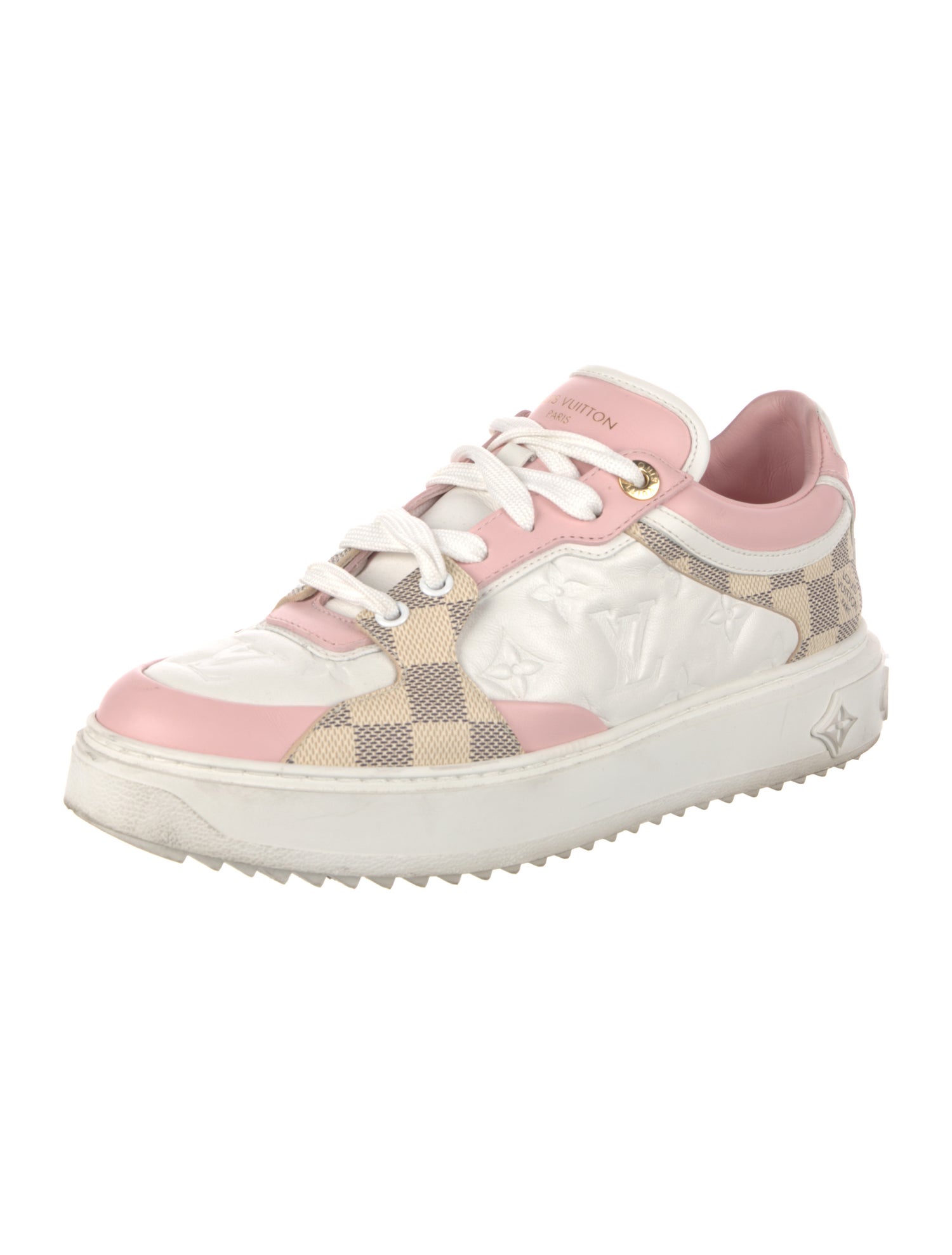 Louis Vuitton Damier Azur Pattern Leather Sneakers