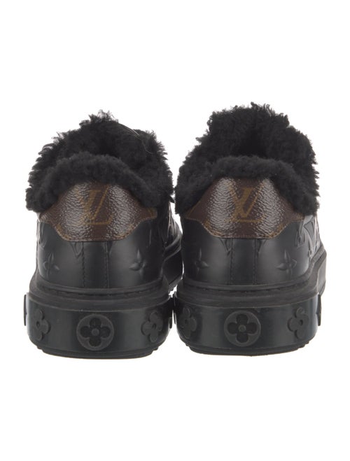 Louis Vuitton Leather Fur Trim Sneakers