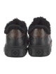 Louis Vuitton Leather Fur Trim Sneakers