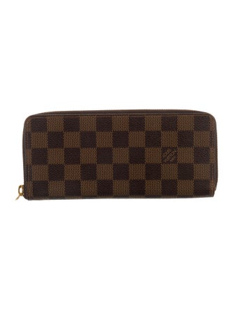 Louis Vuitton Damier Ebene Pattern Coated Canvas Zippy Wallet