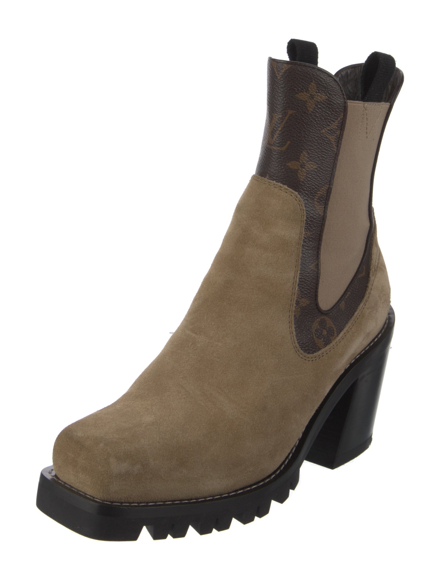 Louis Vuitton LV Monogram Suede Chelsea Boots
