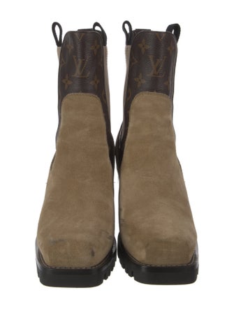 Louis Vuitton LV Monogram Suede Chelsea Boots